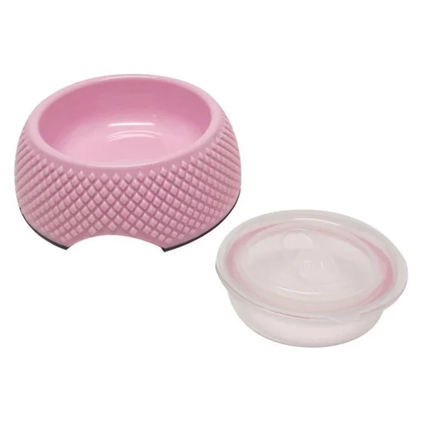 Saklama Kaplı Kedi Köpek Mama Kabı 19 Cm Pembe - Görsel 2