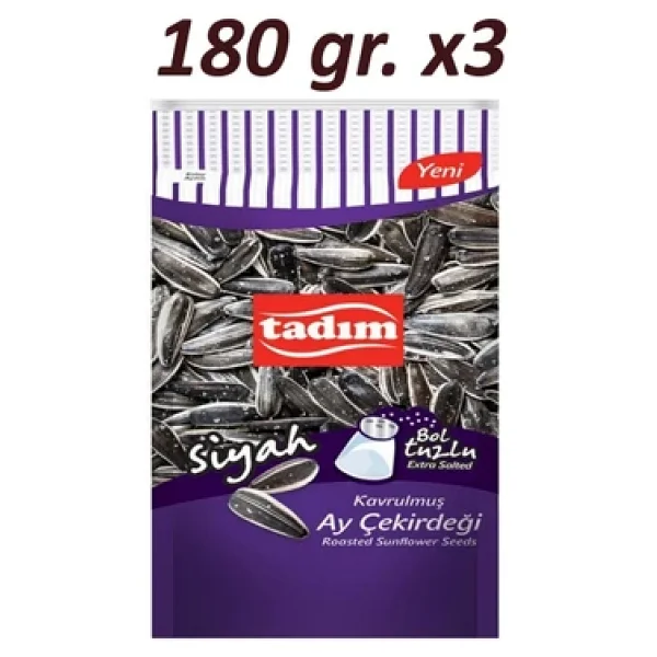 Tadım Ayçekirdeği 180 Gr Kavrulmuş Siyah Ve Bol Tuzlu 6 Li Karma Paket - Görsel 5