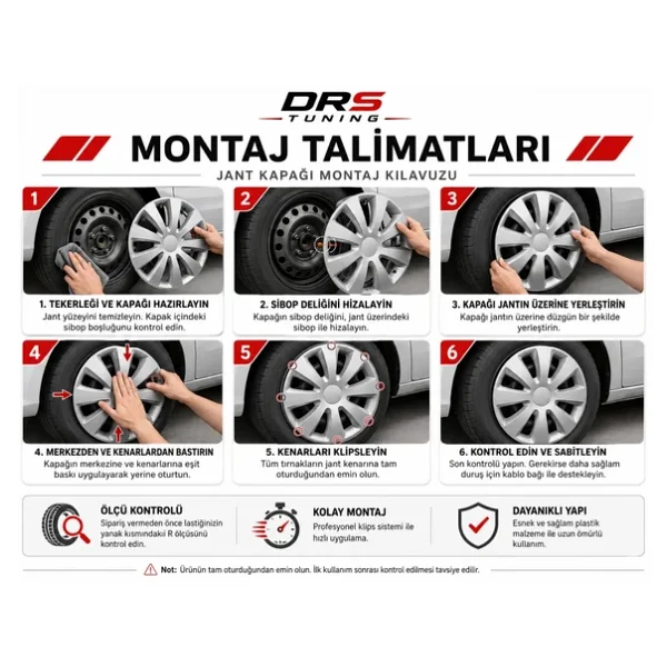 Peugeot Uyumlu 15 Inç Kırılmaz Sks Jant Kapağı 1 Takım 4 Adet No:328 - Görsel 4