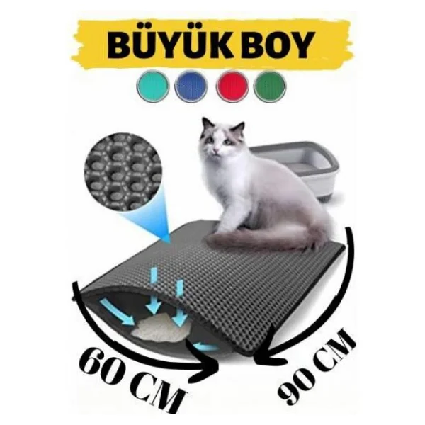 Elekli Kedi Tuvalet Önü Paspası 60x45cm - Görsel 3