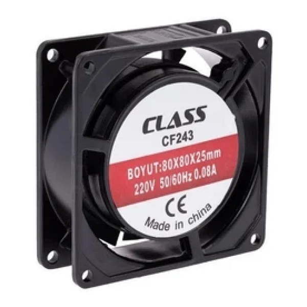 Class 80x80x25 Ac 220v Aksiyel Fan Cf 243 Metal Kasa - Görsel 3