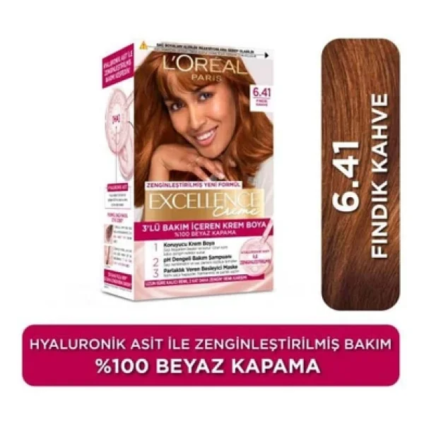 L'oreal Paris Excellence Creme 6.41 Fındık Kahvesi Saç Boyası - Görsel 5