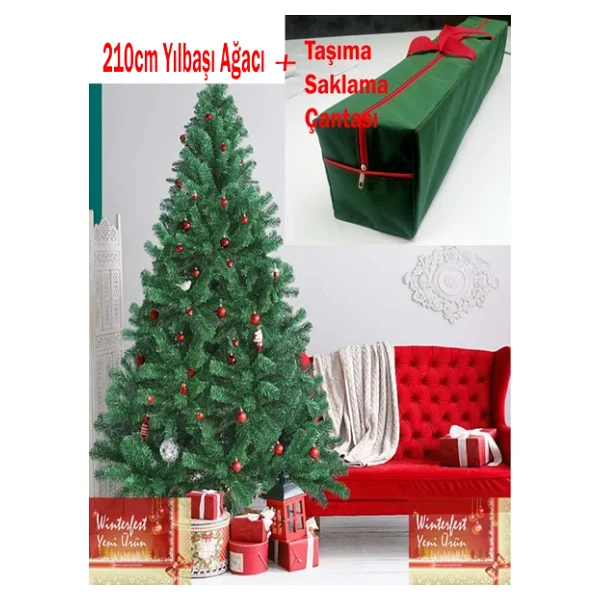 Winterfest 210 Cm 800 Dallı Yılbaşı Ağacı Taşıma Çantalı - Görsel 3