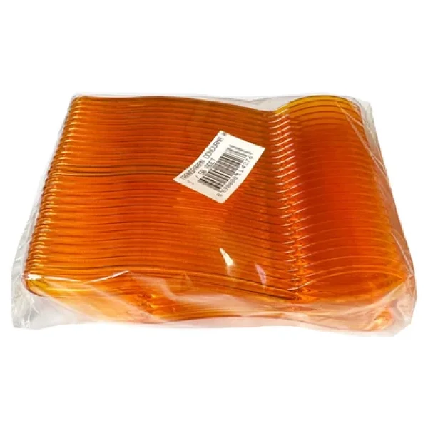 Plastik Şeffaf Turuncu Sup Kaşık - Tatlı Dondurma Kaşığı - 12.5 Cm. - 50 Adetlik 5 Paket - Görsel 4