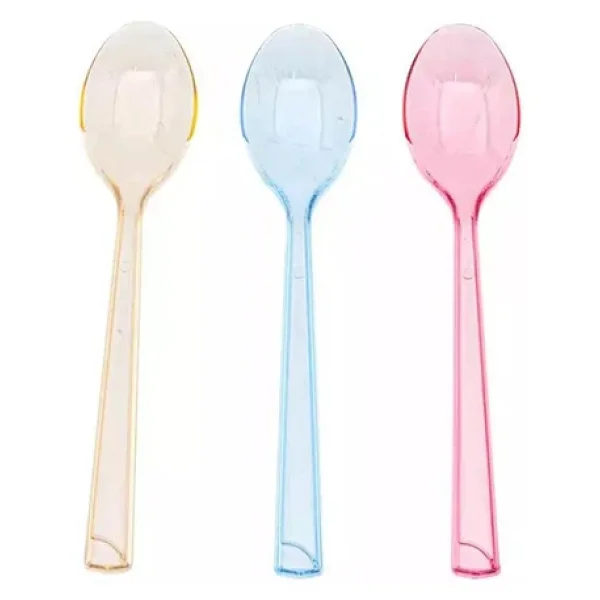 Plastik Şeffaf Turuncu Sup Kaşık - Tatlı Dondurma Kaşığı - 12.5 Cm. - 50 Adetlik 5 Paket - Görsel 8