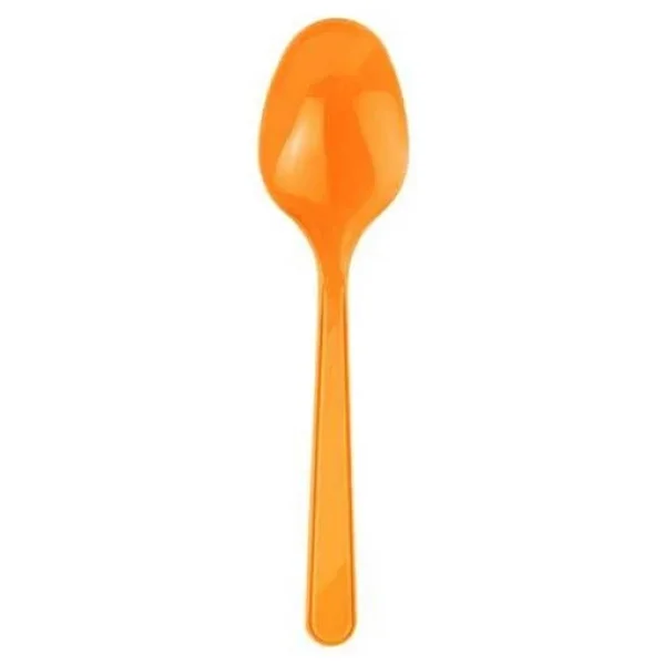 Plastik Şeffaf Turuncu Sup Kaşık - Tatlı Dondurma Kaşığı - 12.5 Cm. - 50 Adetlik 5 Paket - Görsel 5