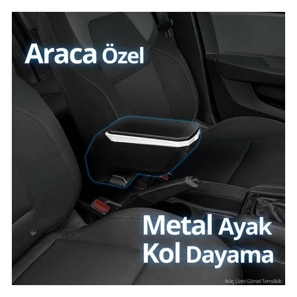 S-Dizayn Peugeot 207 Kol Dayama Kolçak Çelik Ayaklı Abs Gri 2006-2014 A+Kalite - Görsel 8
