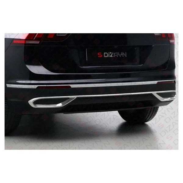 S-Dizayn Vw Tiguan Krom Egzoz Görünümü Difüzör 3 Parça 2020-2024 A+Kalite - Görsel 8