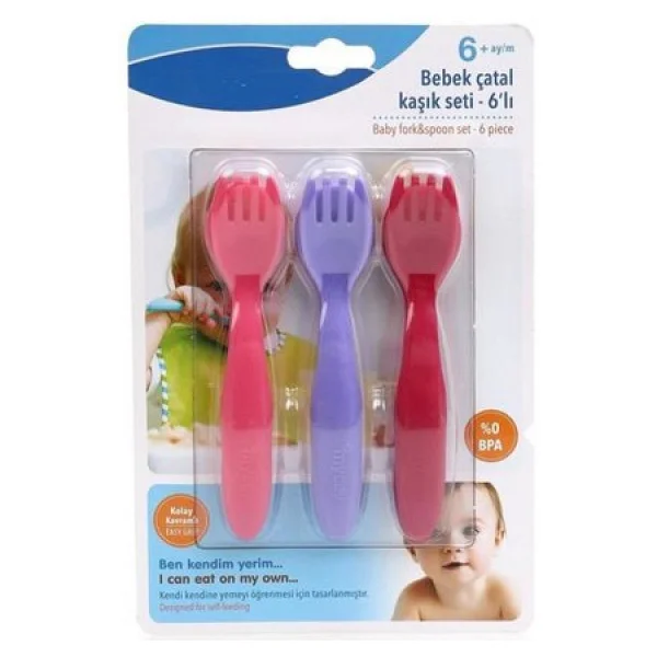 Mycey 6'lı Bebek Çatal Kaşık Seti - Görsel 7