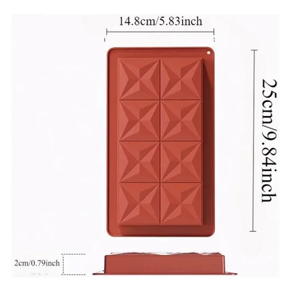 Silikon Kalıp Dubai Çikolata Ve Kek Yıldız Desenli Büyük Tablet Dubai Çikolatası Kalıbı - Görsel 4