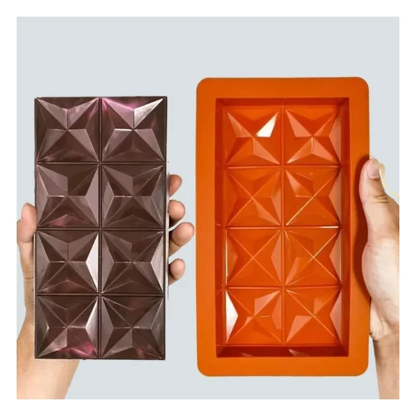 Silikon Kalıp Dubai Çikolata Ve Kek Yıldız Desenli Büyük Tablet Dubai Çikolatası Kalıbı - Görsel 8