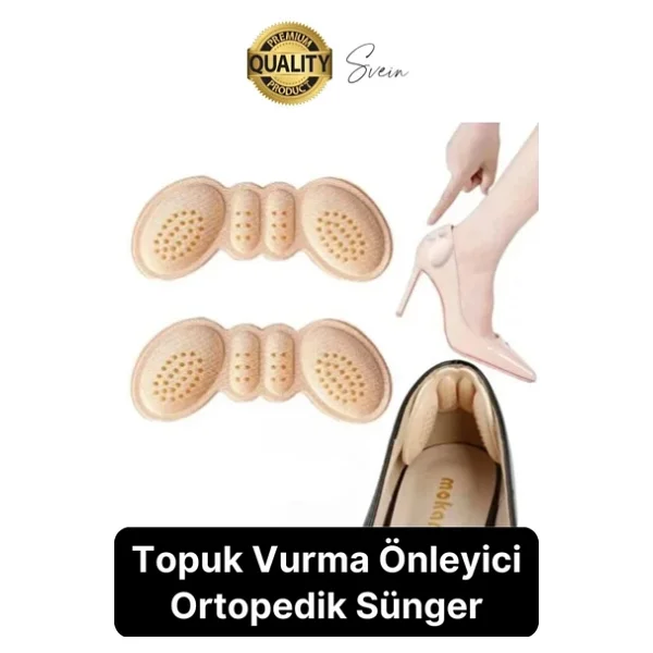 Yumuşak Kaymaz Ayakkabı Topuk Vurma Önleyici Pad 4 Mm Konforlu Yara Yapmaz Rahat Spor Ped Sünger - Görsel 3