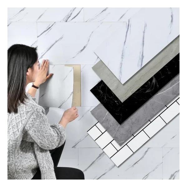 Renkli Duvarlar Tezgah Arası Kendinden Yapışkanlı Pvc Beyaz Kaplama Paneli 30x60 Cm - 30x60 Cm - Görsel 7