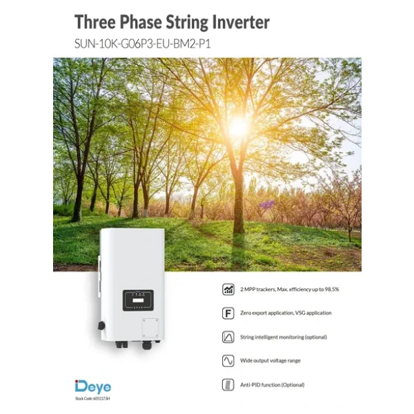 Deye Sun-10k-G06p3-Eu-Am2 2 Mppt 2 String 10 Kw Trifaze On Grid Inverter - Görsel 9