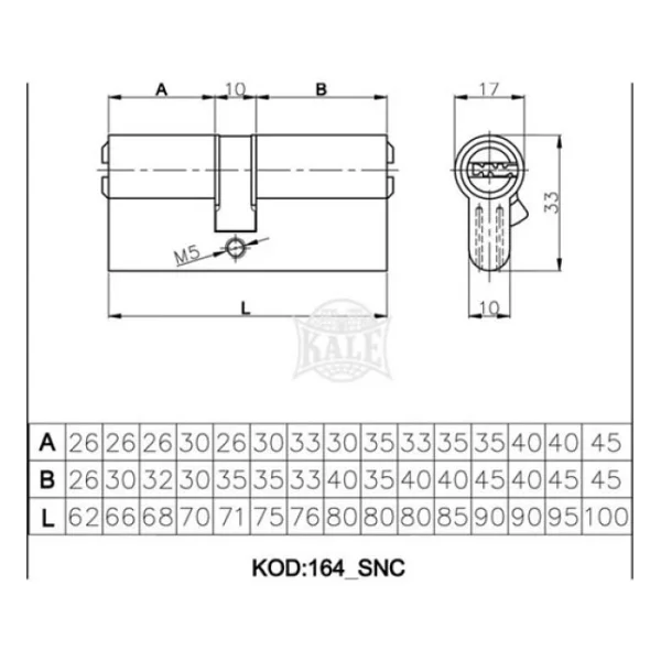 Kale 164/Snc 68 Mm Barel Kapı Kilidi - Görsel 2