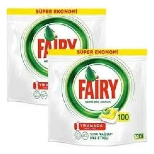 Fairy Hepsi Bir Arada Limon Bulaşık Makinesi Tableti 100'lü 2 Adet - Görsel 3