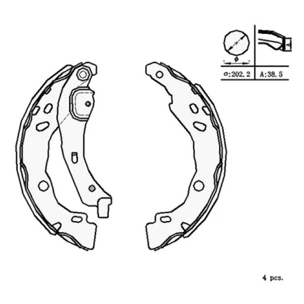 Mga Peugeot 301 2012 Ve Sonrası Arka Fren Balatası Takım 203x39 Mm - Görsel 2