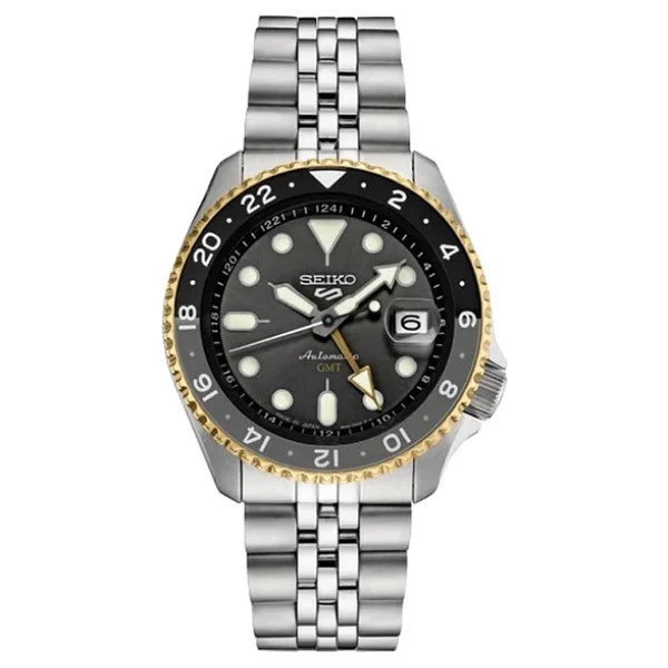 Seiko 5 Sports Skx Ssk021 Çelik Kordon Siyah-Altın Erkek Kol Saati - Görsel 4