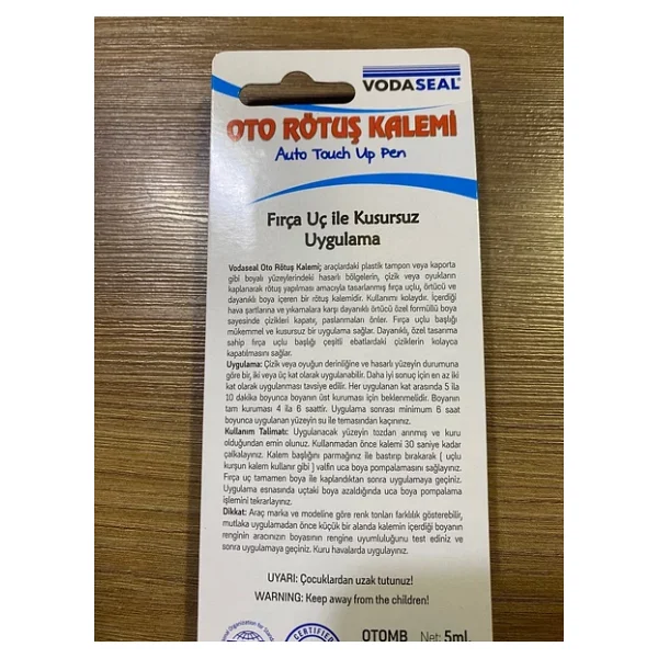 Vodaseal Oto Rötuş Kalemi 5 Ml -Siyah Metalik - Görsel 4