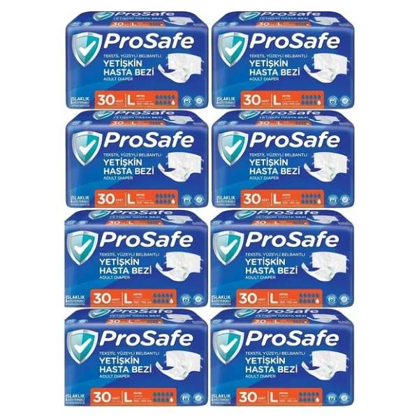 Prosafe Belbantlı Büyük Boy L 30'lu 8 Adet Hasta Bezi - Görsel 4