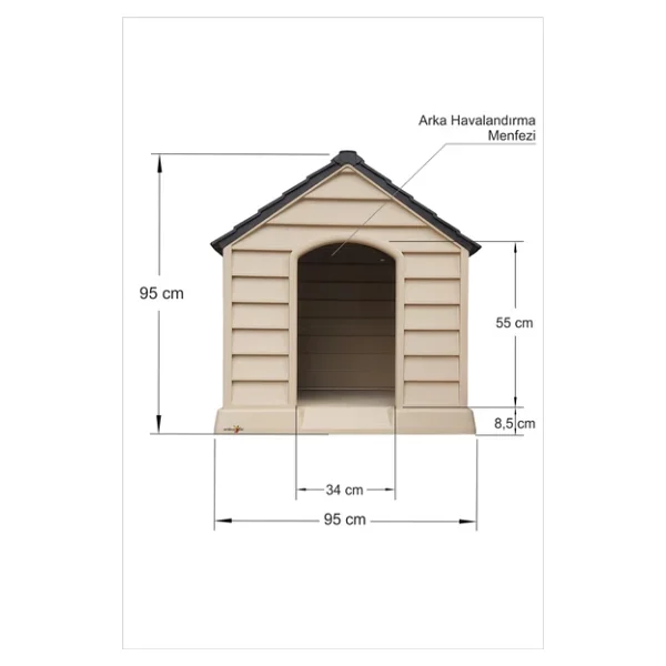 Dev Büyük Yüksek Geniş 100x95cm Isı Yalıtımlı Havalandırmalı Köpek Kulübesi Evi Yuvası Kümesi Kafesi - Görsel 7