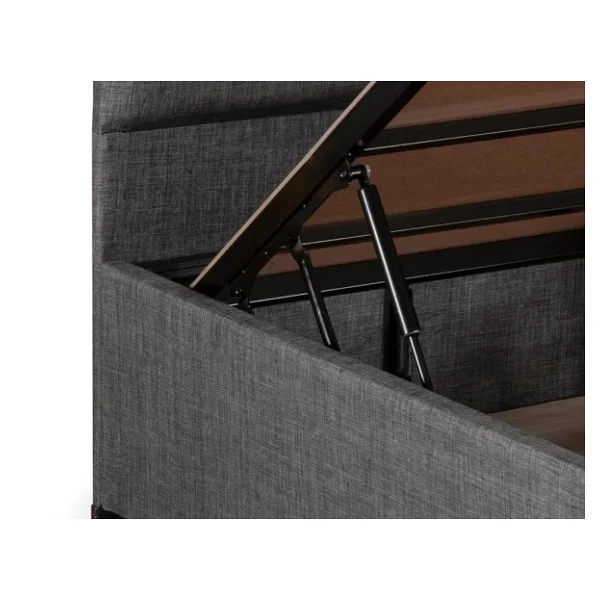 Niron Silver Baza Ve Başlık Seti 120x200 Cm Tek Kişilik Kaydırmaz Kumaşlı Gri Keten Baza Ve Başlığı - Görsel 7