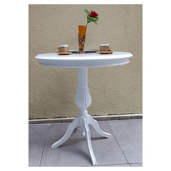 Fiskos Sehpa Eko 90504 Baba 4ayak 65 Cm Hareketli Mdf Tabla Parlak Beyaz El Yapım - Görsel 3