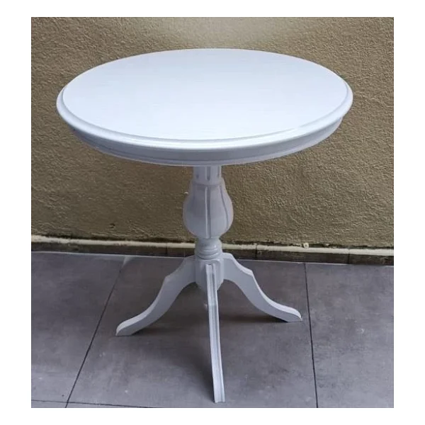 Fiskos Sehpa Eko 90504 Baba 4ayak 65 Cm Hareketli Mdf Tabla Parlak Beyaz El Yapım - Görsel 5