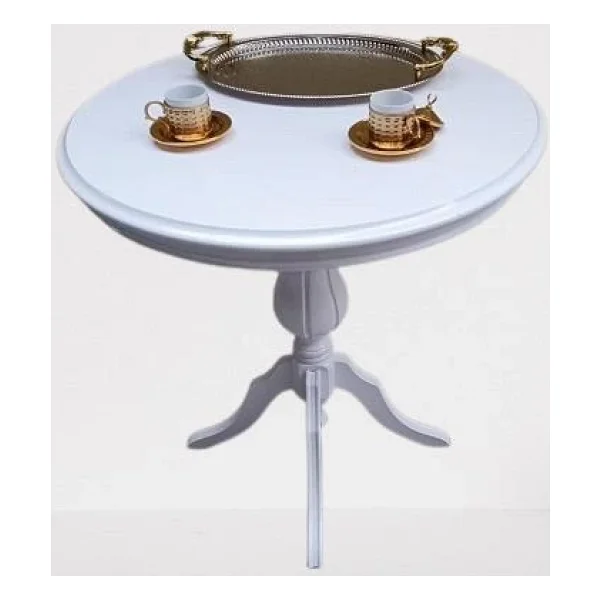 Fiskos Sehpa Eko 90504 Baba 4ayak 65 Cm Hareketli Mdf Tabla Parlak Beyaz El Yapım - Görsel 9
