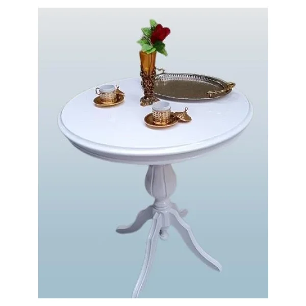 Fiskos Sehpa Eko 90504 Baba 4ayak 65 Cm Hareketli Mdf Tabla Parlak Beyaz El Yapım - Görsel 8