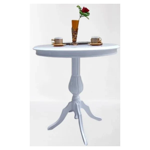 Fiskos Sehpa Eko 90504 Baba 4ayak 65 Cm Hareketli Mdf Tabla Parlak Beyaz El Yapım - Görsel 6