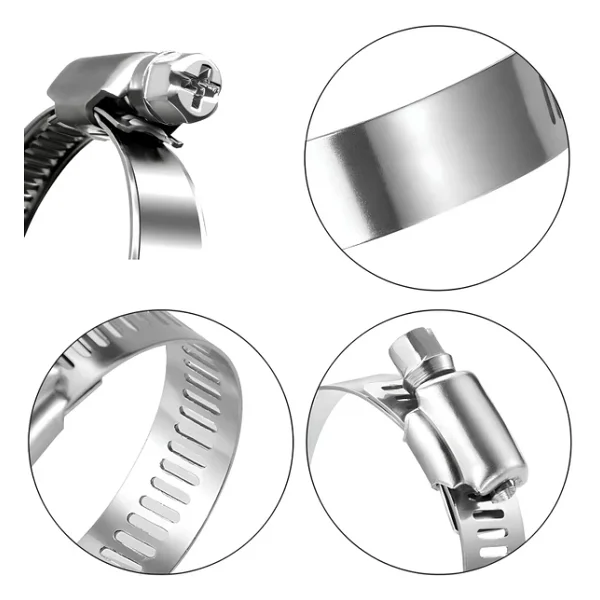 Hortum Kelepçesi Tork Ayarlı 25x42 Mm Paslanmaz Çelik Boru Metal Kelepçe Ayarlanabilir Klips 5 Adet - Görsel 6