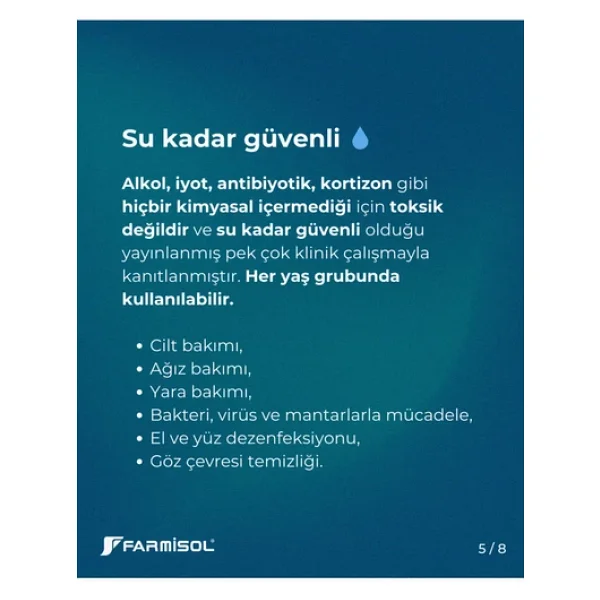 Farmisol Antiviral Hipokloröz Antiseptik 1 Lt El Yüz Ve Cilt Solüsyonu - Görsel 6