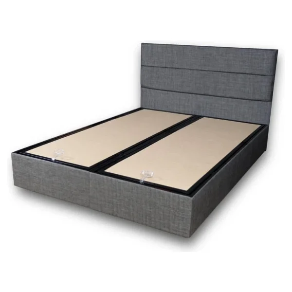 Niron Silver Baza Ve Başlık Seti 160x200 Cm Çift Kişilik Kaydırmaz Kumaşlı Gri Keten Baza Ve Başlığı - Görsel 7