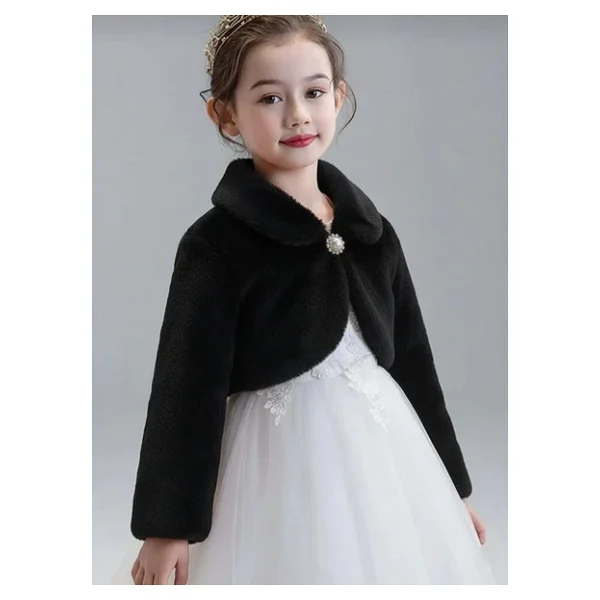 Pelüş Uzun Kol Kız Çocuk Bolerosu M00681 - Görsel 4