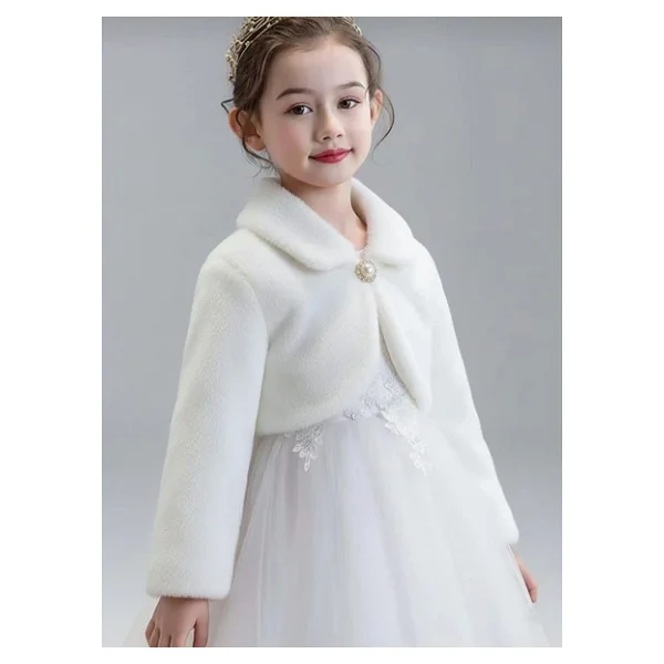 Pelüş Uzun Kol Kız Çocuk Bolerosu M00681 - Görsel 5