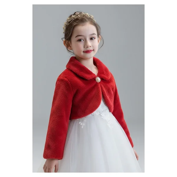 Pelüş Uzun Kol Kız Çocuk Bolerosu M00681 - Görsel 3
