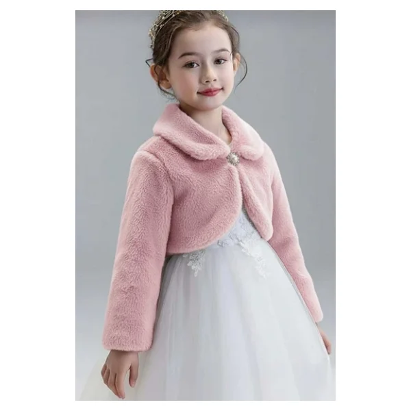 Pelüş Uzun Kol Kız Çocuk Bolerosu M00681 - Görsel 2