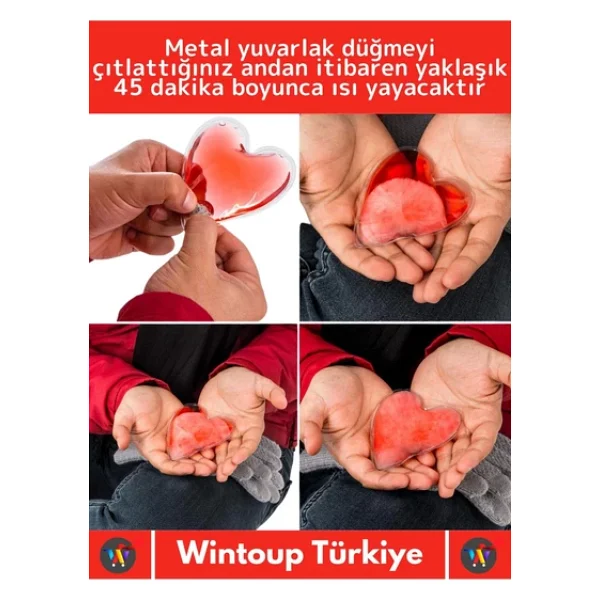 Özel Üretim Kalp Şeklinde El Isıtıcısı Kamp Gündelik Kullanım Sihirli Jel Isıtıcı Cep Sobası 1 Adet - Görsel 3