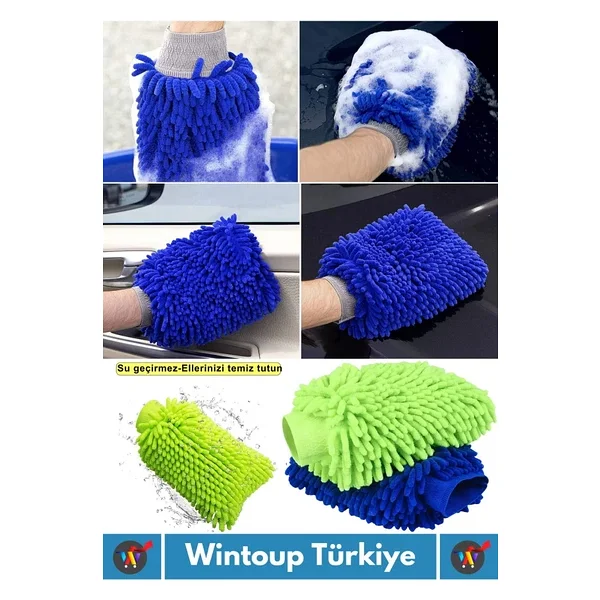 Premium Yumuşak Esnek Mikrofiber Oto Araç İç Dış Elektronik Otomobil Yıkama Temizleme Eldiveni 2adet - Görsel 5