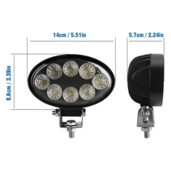 2 Adet 8 Power Ledli Oval 9-60 Volt 24w Ip67 Çalışma Lambası - Görsel 5