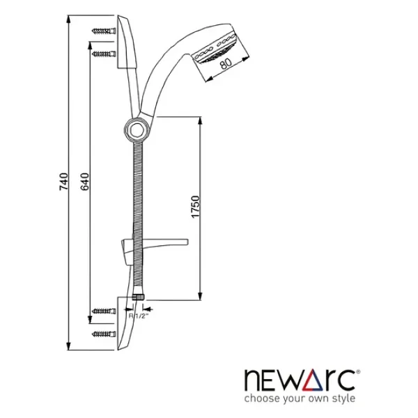 Newarc 430691 Minline Sürgülü Duş Seti - Görsel 7