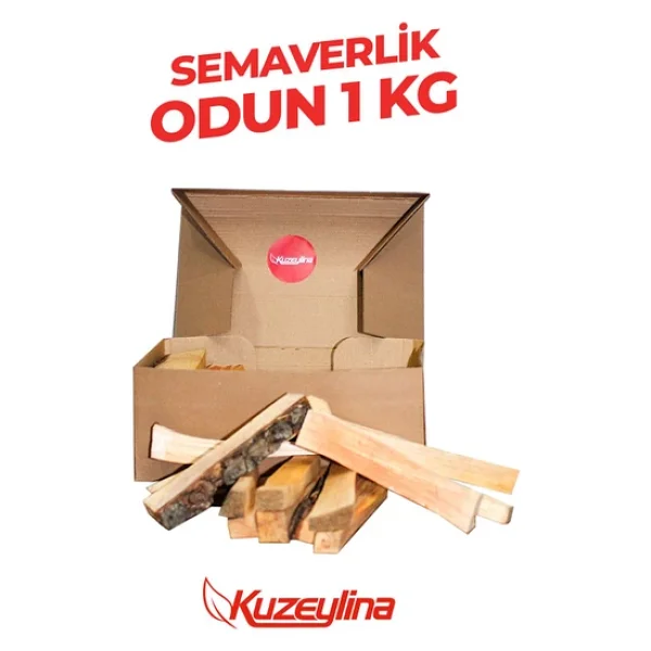 Kuzeylina Semaverlik Odun 1 Kg - 15- 17 Cm Özel Kutusunda Tek Kullanımlık - Görsel 3