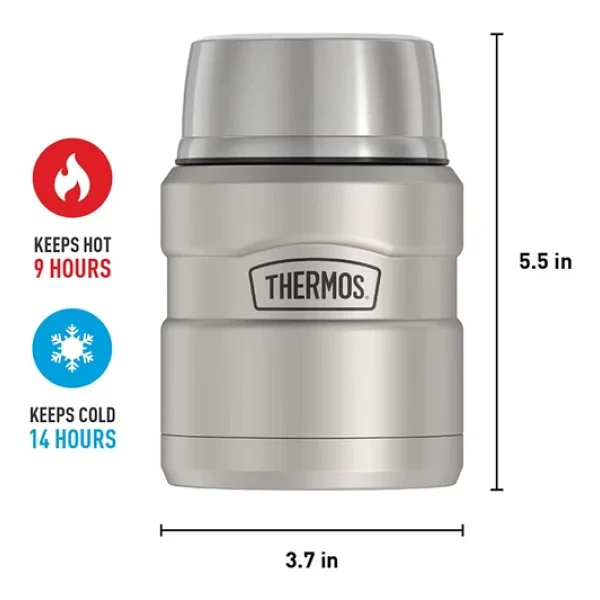 Thermos Sk3000 Stainless King Gri 470 Ml Çelik Yemek Termosu - Görsel 3