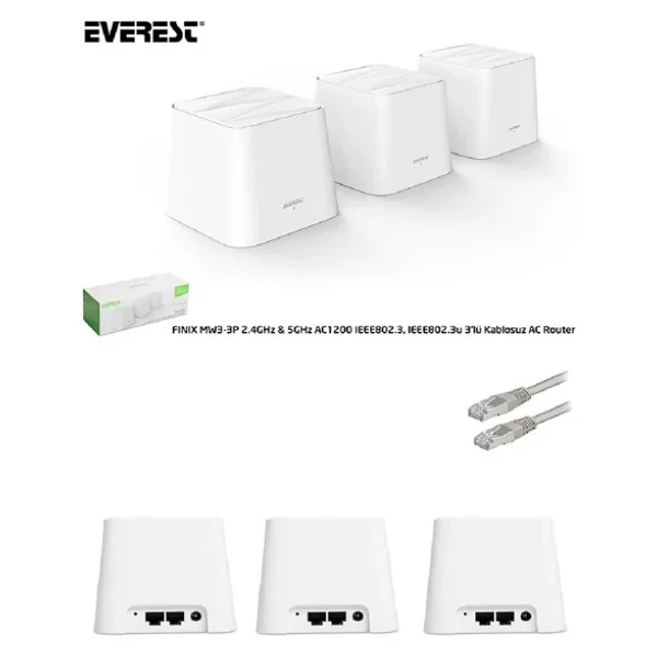 Everest Finix Mw3-3p 3'lü 2 Port 1200 Mbps Router - Görsel 4