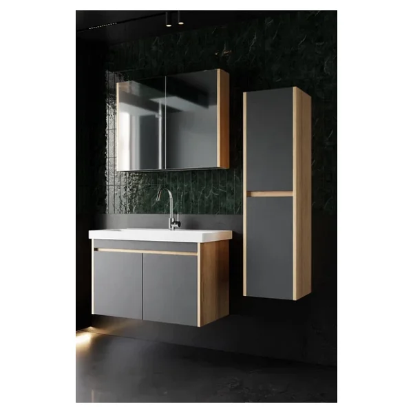 Karen Dallas Lavabolu Boy Dolaplı 80 Cm Banyo Seti - Görsel 3