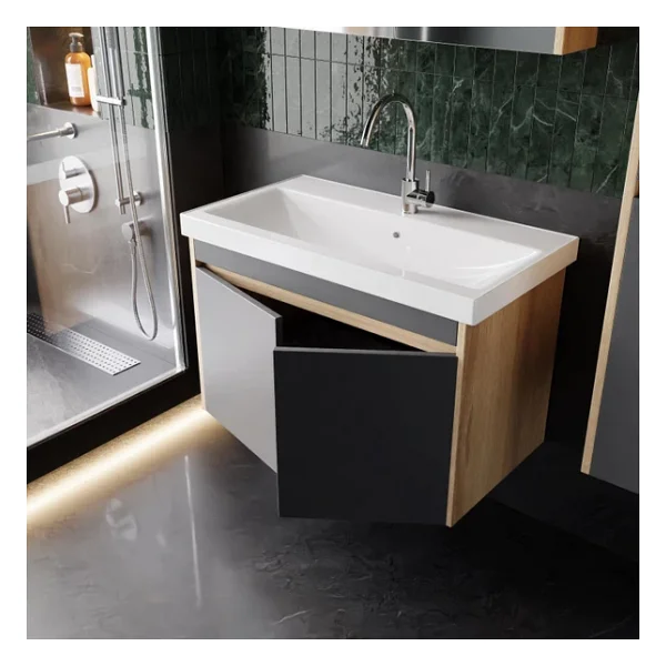 Karen Dallas Lavabolu Boy Dolaplı 80 Cm Banyo Seti - Görsel 4