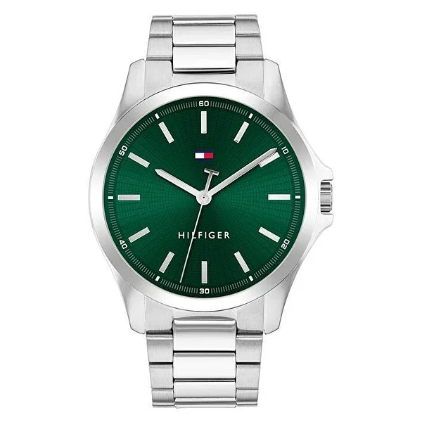 Tommy Hilfiger Bruce Th1710672 Çelik Kordon Gümüş-Yeşil Erkek Kol Saati - Görsel 3
