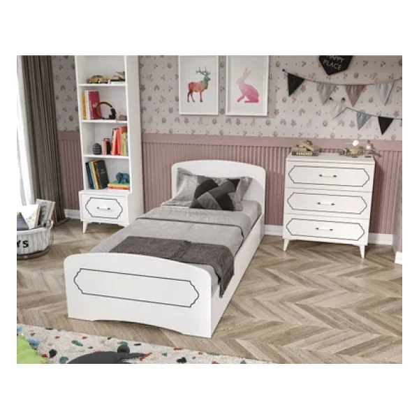 Kznmob Home Hayal Modern Genç Odası Takımı Beyaz - 4 Parçalı Ve Tamamı 1. Kalite Mdf - Görsel 4