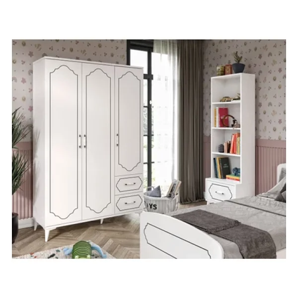Kznmob Home Hayal Modern Genç Odası Takımı Beyaz - 4 Parçalı Ve Tamamı 1. Kalite Mdf - Görsel 5